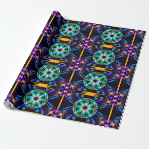 Neon Sternexplosion Kaleidoskop Geschenkpapier