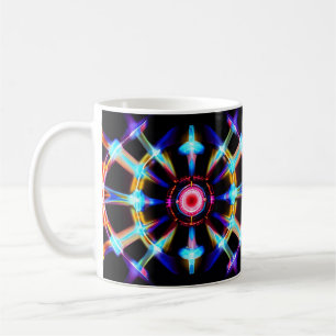 Neon Sternexplosion Kaleidoskop Kaffeetasse