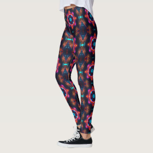 Neon Sternexplosion Kaleidoskop Leggings