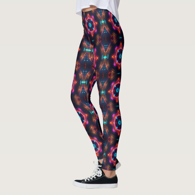 Neon Sternexplosion Kaleidoskop Leggings (Links)