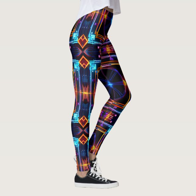 Neon Sternexplosion Kaleidoskop Leggings (Rechts)
