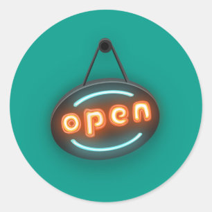 Neon Stick auf Aufkleber, glänzend Runder Aufkleber