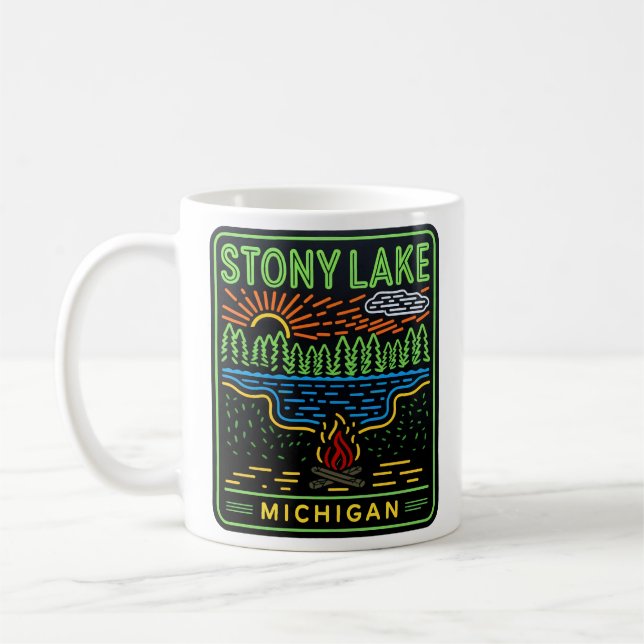 Neon Stoney Lake Michigan Kaffeetasse (Links)