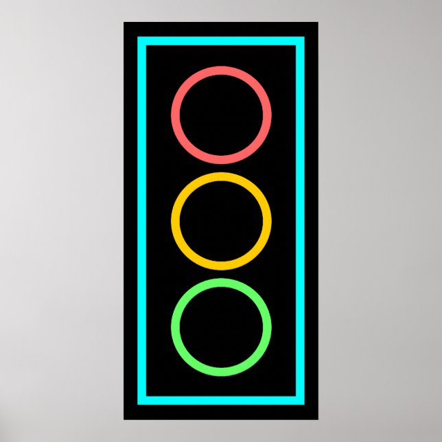 Neon Stoplight Poster (Vorne)