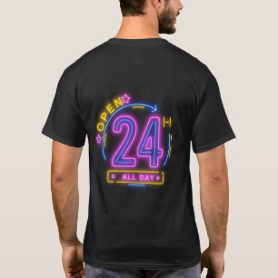Neon Stores öffnet rund um die Uhr Cling Templet T-Shirt
