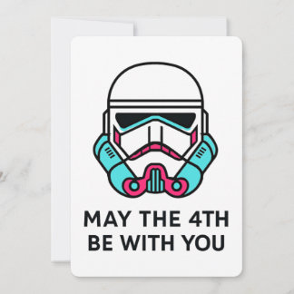 Neon Stormtrooper May the 4th Be With You Poster Einladung