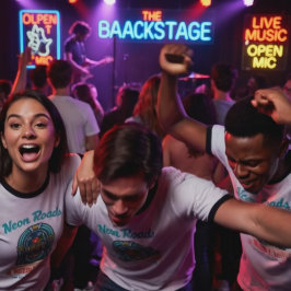 Neon-Straßen & Nadel-Tropfen T-Shirt