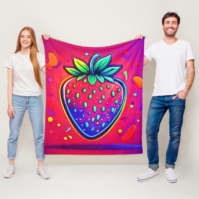 Neon Strawberry Pop Fleecedecke (Beispiel)