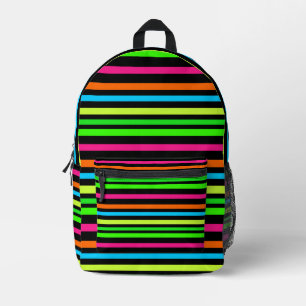 Neon-Streifenmuster Bedruckter Rucksack