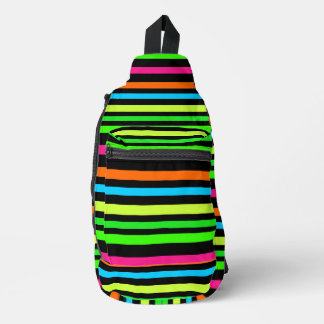 Neon-Streifenmuster Crossbody Bag