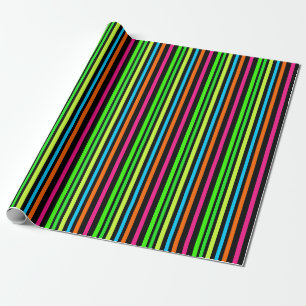 Neon-Streifenmuster Geschenkpapier