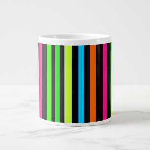 Neon-Streifenmuster Jumbo-Tasse