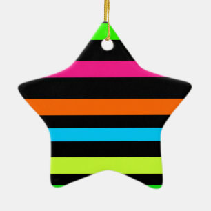 Neon-Streifenmuster Keramik Ornament