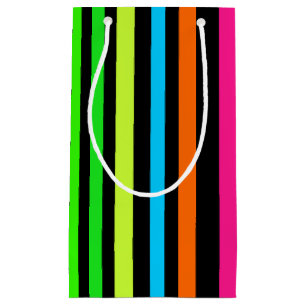 Neon-Streifenmuster Kleine Geschenktüte