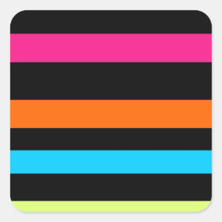 Neon-Streifenmuster Quadratischer Aufkleber