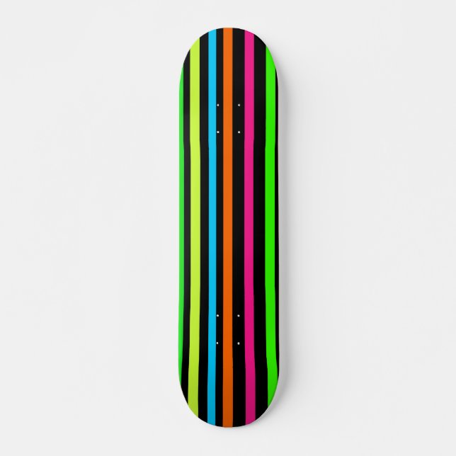 Neon-Streifenmuster Skateboard (Vorne)