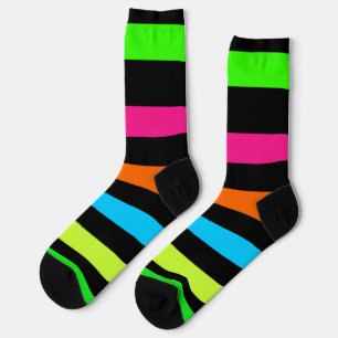 Neon-Streifenmuster Socken