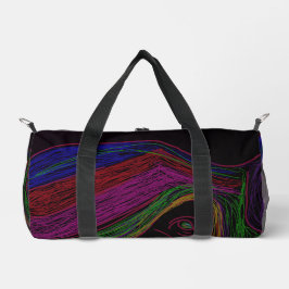 Neon String Lights Silhouette Duffel Bag Duffle Bag