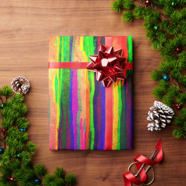 Neon Strip Wrapping Paper Geschenkpapier (Feiertagsgeschenk)