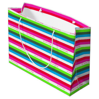 Neon Stripe Personalisiert Holiday Große Geschenktüte