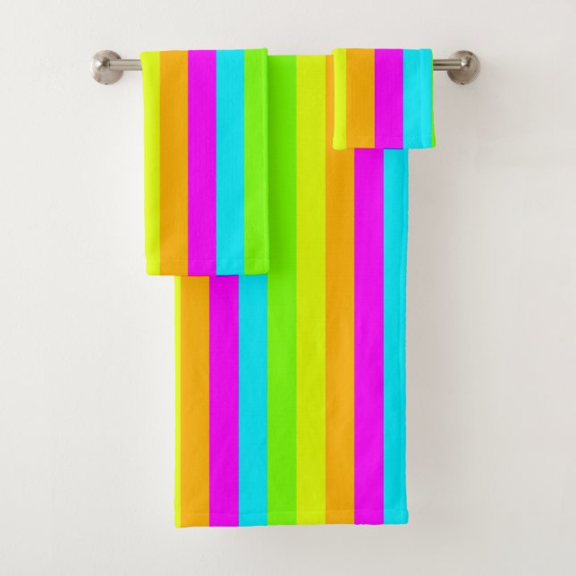 Neon Stripes Badezimmer-Tuch-Set Badhandtuch Set (Insitu)