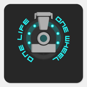 Neon Style mit einem Rad Quadratischer Aufkleber