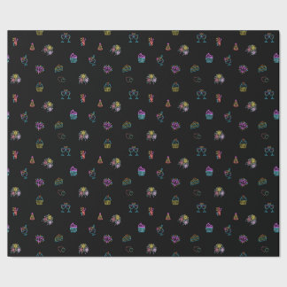 Neon Style Party Wrapping Paper - Roll Geschenkpapier