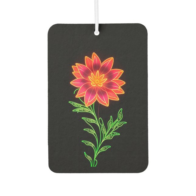 Neon Stylized Blume Autolufterfrischer (Vorderseite)