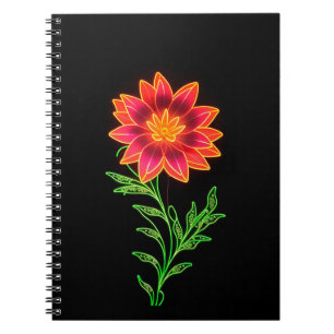 Neon Stylized Blume Notizblock
