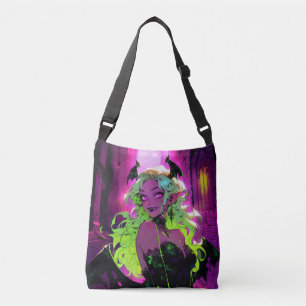 Neon Succubus Demon Anime Girl Tragetaschen Mit Langen Trägern