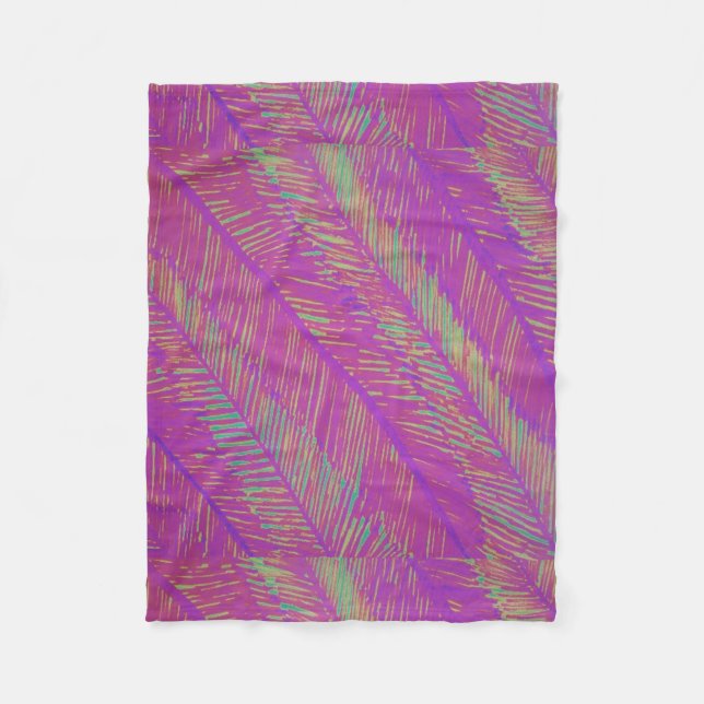 Neon Summer Lila Palms Fleecedecke (Vorderseite)