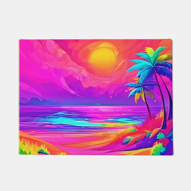 Neon Sun & Beach Bliss Fußmatte (Vorderseite)