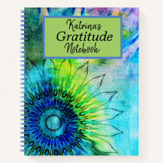 Neon Sunflower Dankbarkeit Personalisiert Notizbuch