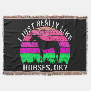 Neon Sunset Ich mag Pferde wirklich Decke