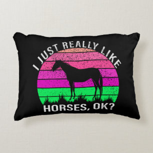 Neon Sunset Ich mag Pferde wirklich Dekokissen
