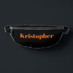 Neon Sunset Orange Classic Name | Black Stylish Bauchtasche<br><div class="desc">Neon Sunset Orange Classic Personalisiert Name | Black Stylish Fanny Pack</div>