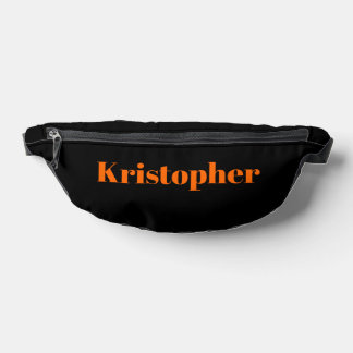 Neon Sunset Orange Classic Name | Black Stylish Bauchtasche