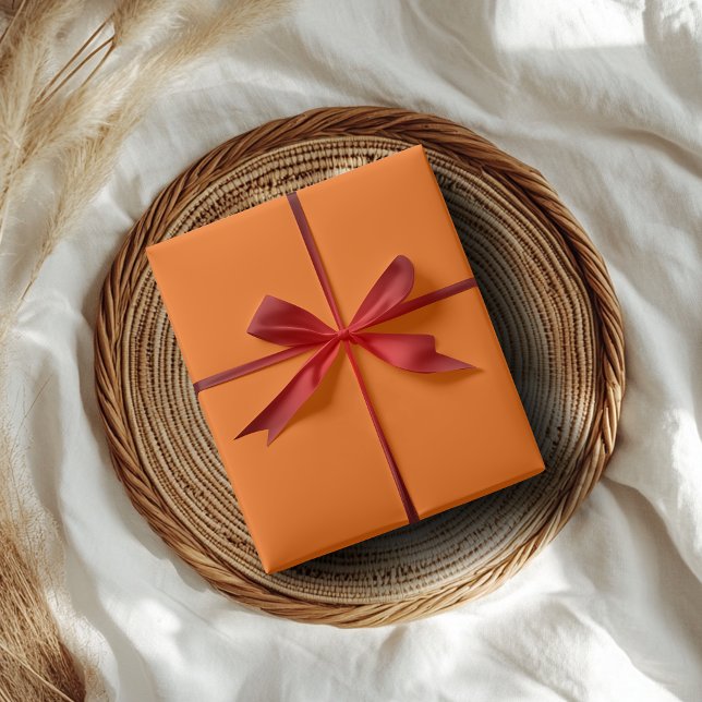 Neon Sunset Orange Solid Color | Classic | elegant Geschenkpapier (Von Creator hochgeladen)