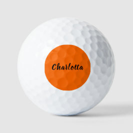 Neon Sunset Orange Solid Color Personalisiert Golfball