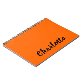 Neon Sunset Orange Solid Color Personalisiert Notizblock
