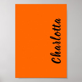 Neon Sunset Orange Solid Color Personalisiert Poster