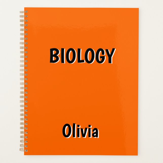 Neon Sunset Orange und Black 3D Personalisiert Nam Planer (Vorderseite)