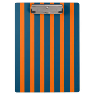 Neon Sunset Orange und Ocean Blue Cool Streifen Klemmbrett