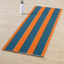 Neon Sunset Orange und Ocean Blue Cool Streifen Yogamatte