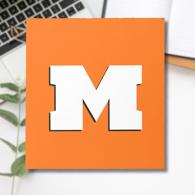 Neon Sunset Orange und White 3D Big Modern Initial Notizblock (Von Creator hochgeladen)