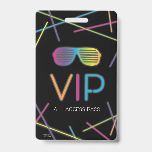 Neon Sweet 16 Birthday Glow Party VIP Ausweis