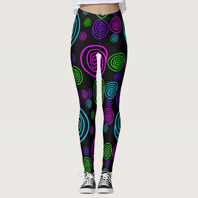 Neon Swirl Leggings (Vorderseite)