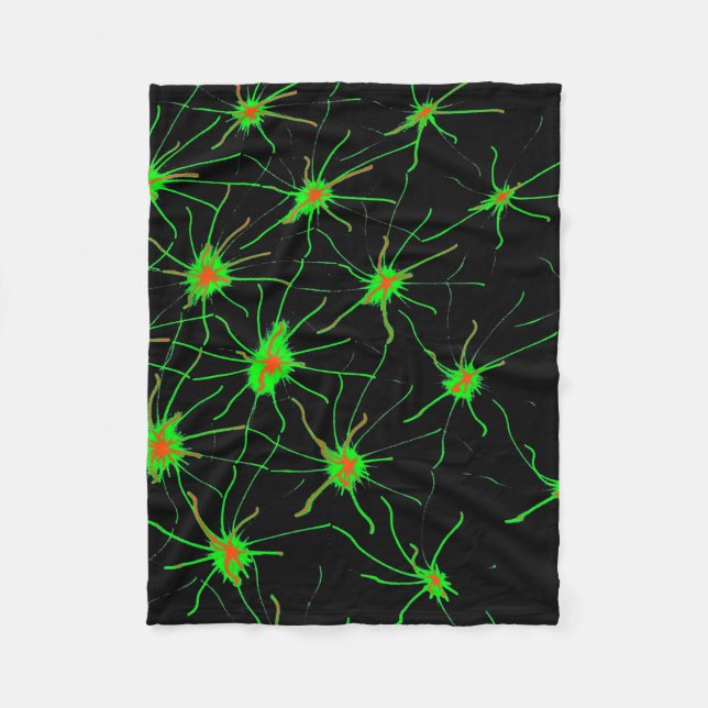 Neon Synapse Grid Fleece Blanket (Vorderseite)