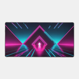 Neon Synthwave Cyberpunk Portal Gamer Einrichtung Schreibtischunterlage