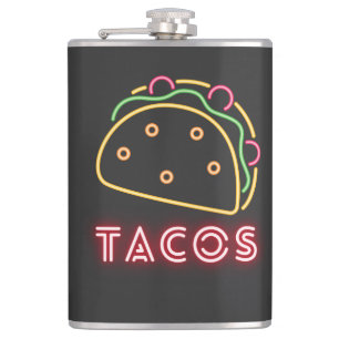 Neon-Tacos-Symbol Flachmann